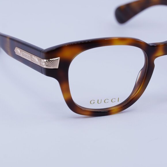 Gucci GG1518O 002 Eyeglasses Havana 51mm Square Frame - Picture 2 of 11